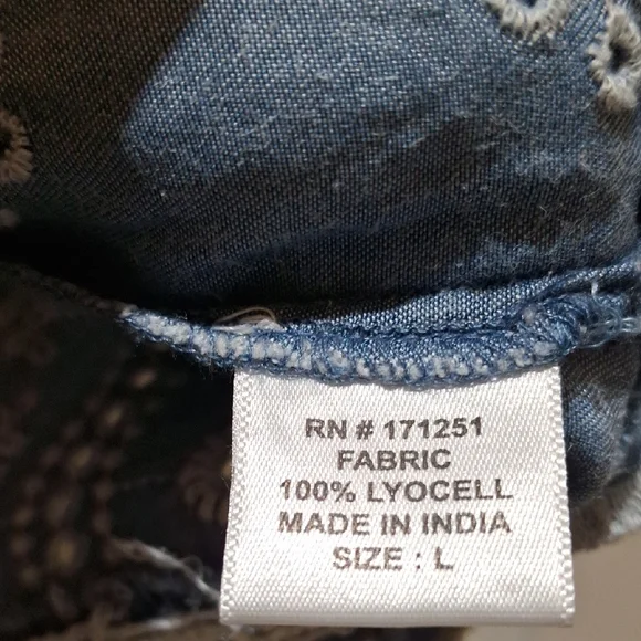 Nwt Jennifer & Grace Blue Embroidered Short Sleeve Top - Picture 7 of 8